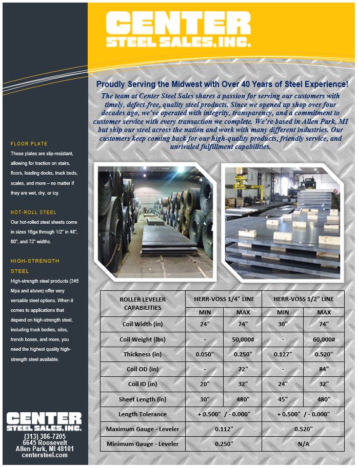 Center Steel Brochure